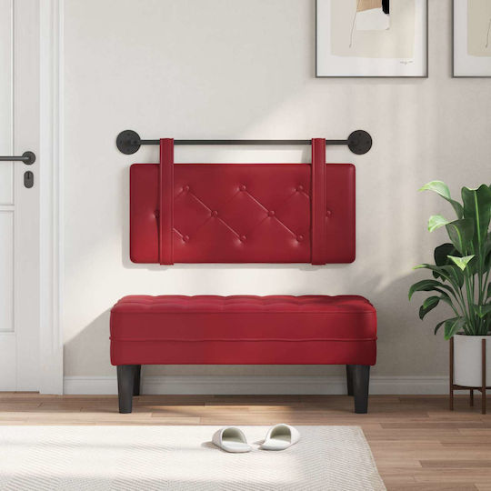 vidaXL Leather Red Bed Headboard Pillow 80x40cm