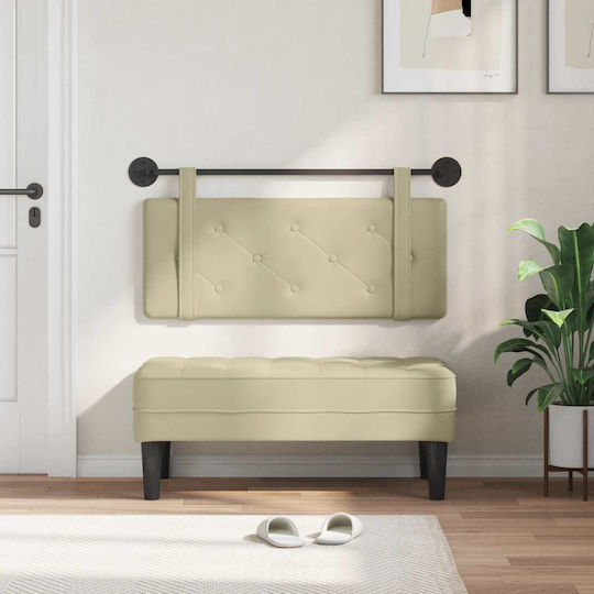 vidaXL Beige Leather Bed Headboard Cushion 100x40cm