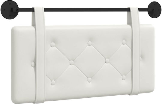 vidaXL Leather Bed Headboard Pillow White 90x40cm