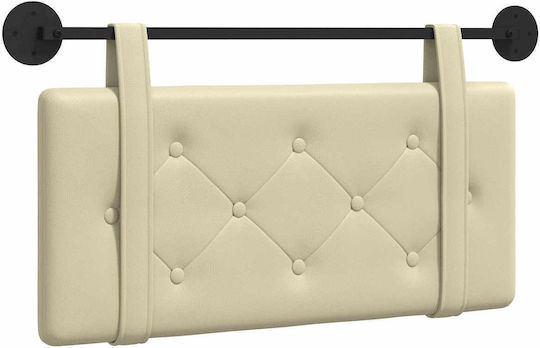 vidaXL Beige Leather Bed Headboard Cushion 80x40cm