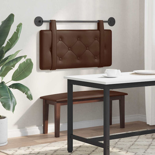 vidaXL Leather Bed Headboard Cushion Brown 90x40cm