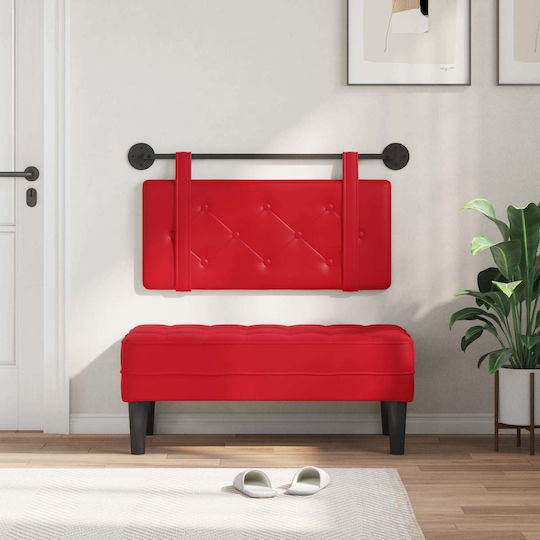 vidaXL Kopfstütze für Betten mit Leder Rot 80x40cm