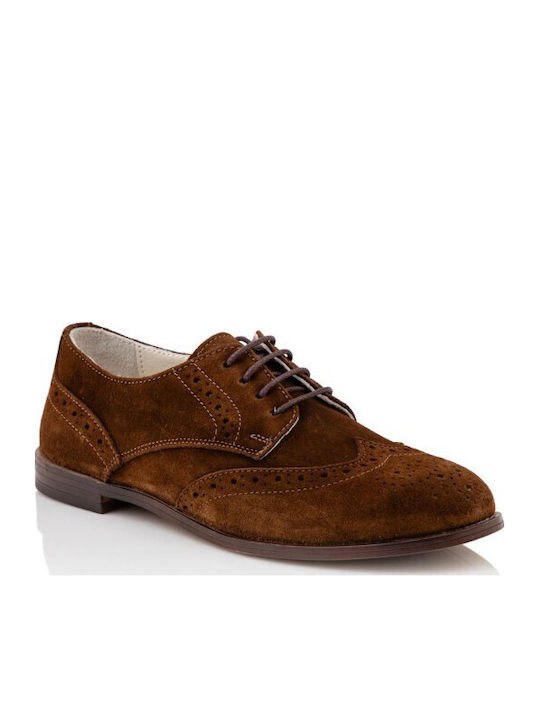Δερμάτινα Γυναικεία Loafers σε Καφέ Χρώμα