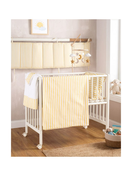 Rythmos Baby Bettlaken Für Wiege Baumwoll Gelb 80x110cm
