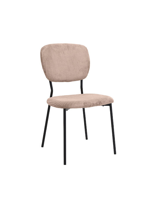 Kevin Dining Room Fabric Chair Mocha - Black 48x51x87cm