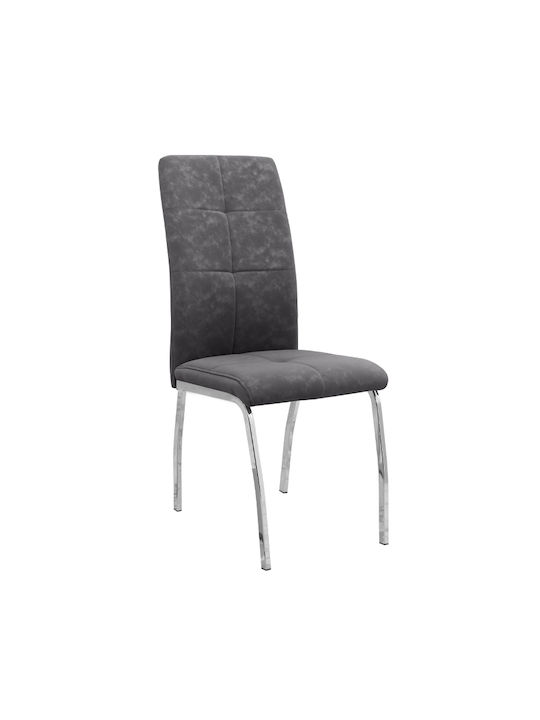 Alma Dining Room Artificial Leather Chair Grey 42x53x97cm