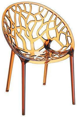 Καρέκλες Τραπεζαρίας Crystal 59x60x80εκ. 4τμχ Amber