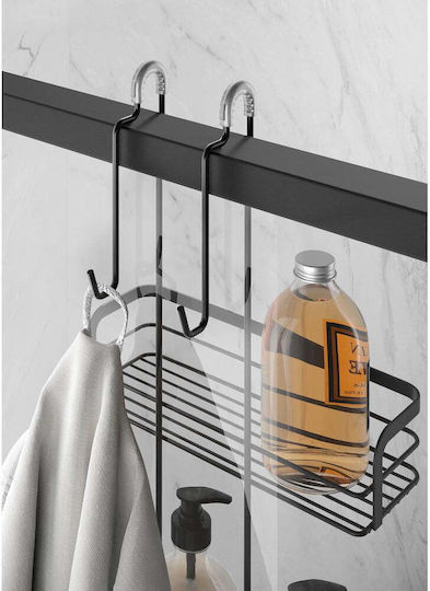 Metaltex Wall Mounted Black Metallic Bathroom Shelf
