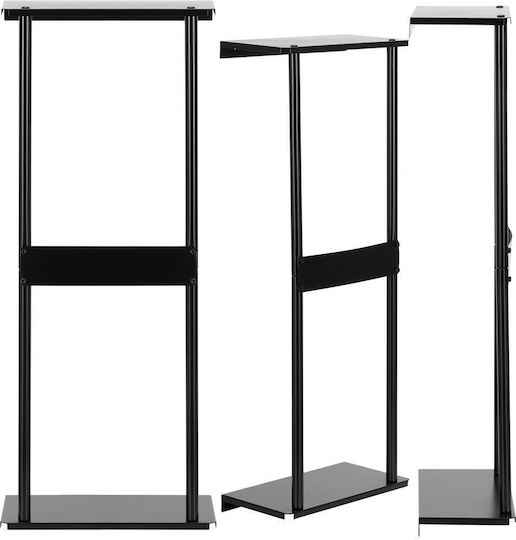 Double Wall-Mounted Bathroom Shelf Unit with Screws 31x15cm Black