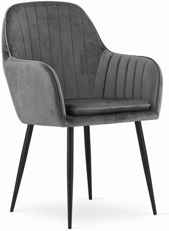 Πολυθρόνα Τραπεζαρίας 57.5x56.5x86.5εκ. Gray And Black