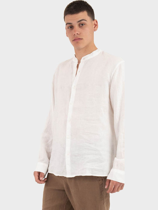 Keeling Μακρυμάνικo Λινό Πουκάμισο White