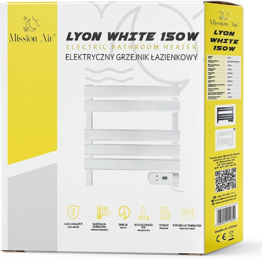 Mission Air Electric Towel Rail 150W 52x55cm White
