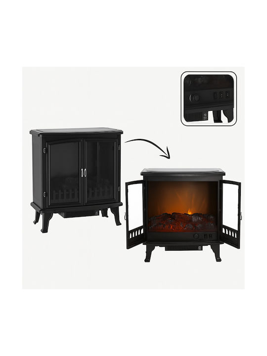 Επιδαπέδιο Ηλεκτρικό Τζάκι 1800W 63x35cm Μαύρο