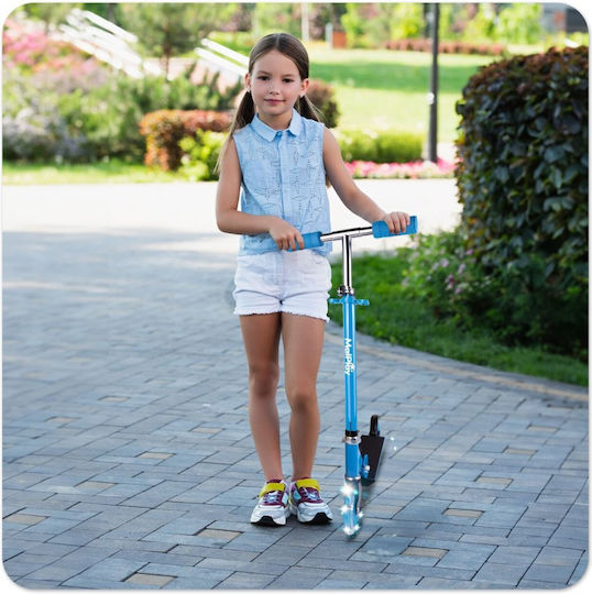 MalPlay Scuter Copii Pliabil 2 Roți Cu Iluminare LED Pentru 3+ Ani Albastru