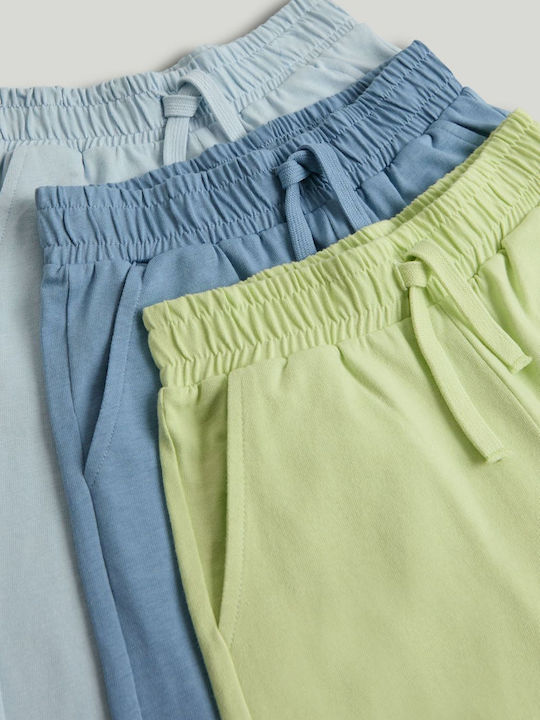 Kids Fabric Blue Shorts/Bermuda 3 Pieces