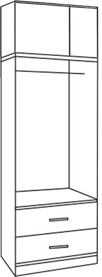 Reina Δίφυλλη Ντουλάπα με Πατάρι 80x42x241cm