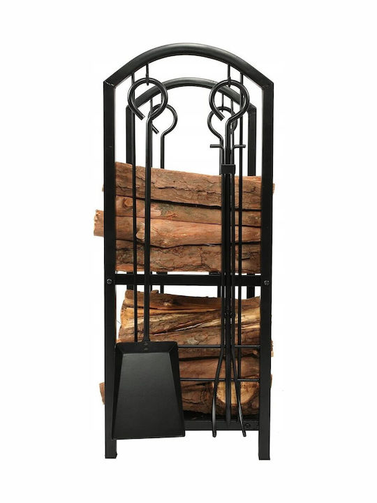 Raft Metalic De Depozitare Lemne 74x40x30cm Negru