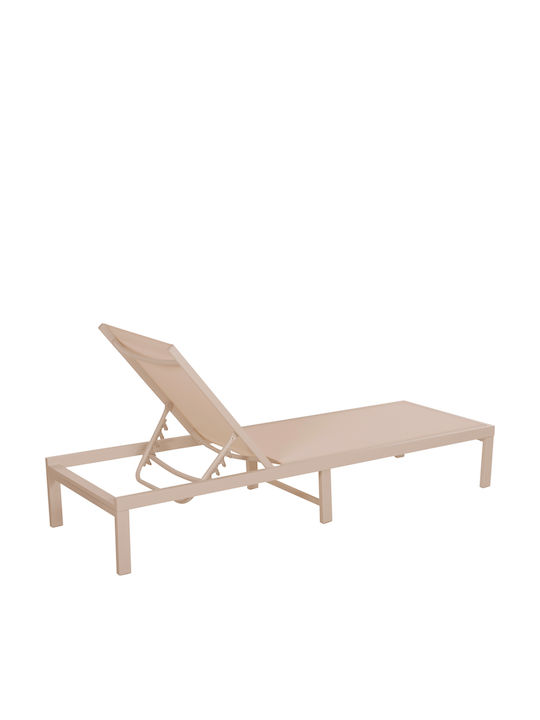 Garten- und Pool-Liegestuhl Aluminium Thatcher mit Textilene-Gewebe Ecru 196,5x64,5x92cm