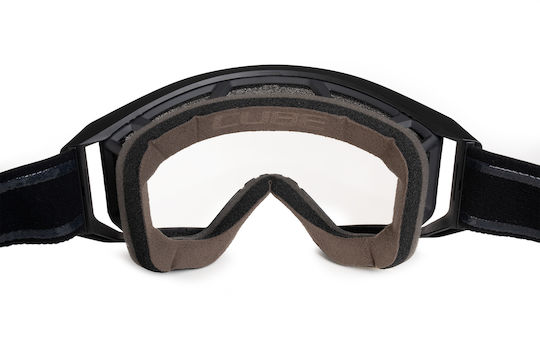 CUBE Cycling Glasses with Black Frame and Transparent Lenses