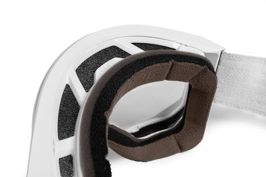 CUBE Cycling Glasses with White Frame and Transparent Lenses
