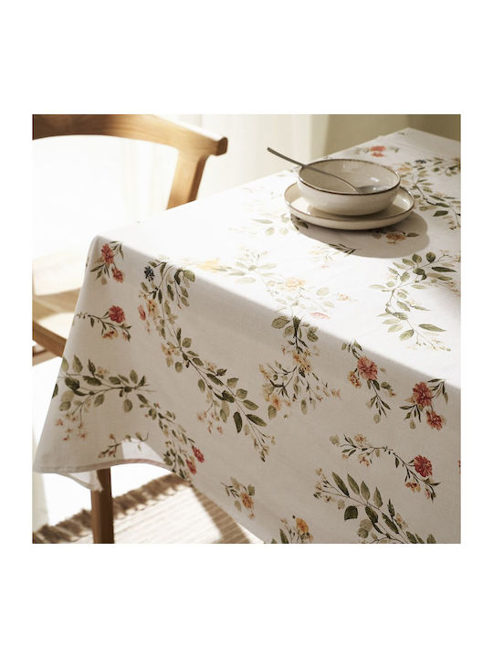 Gofis Home Stain Resistant Tablecloth Octavia 417 Ecru 135x135cm