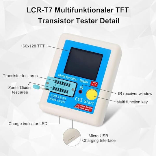 Multifunktionaler Tft Transistortester Kondensator- und Transistortester XDA089