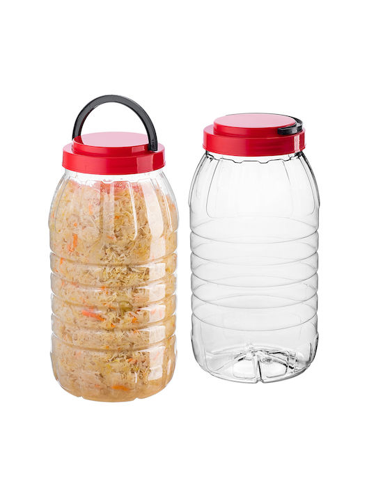 Kadax Set 2 Bucăți Vaze Pentru Paste Cu Capac Plastic Roșii 5000ml