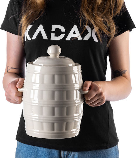 Kadax Βάζο Γενικής Χρήσης με Καπάκι Κεραμικό Καφέ 3200ml