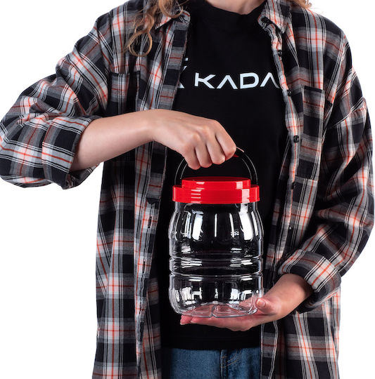 Kadax Σετ 2τμχ Βάζα Ζυμαρικών με Καπάκι Πλαστικό Κόκκινο 2000ml 2τμχ
