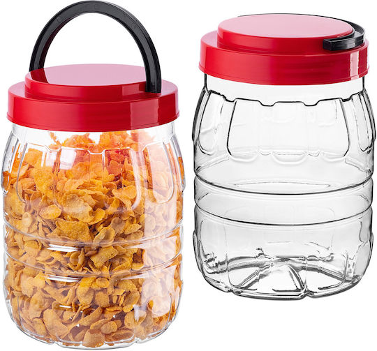 Kadax Nudeln Glas mit Kunststoffverschluss Rot 2000ml