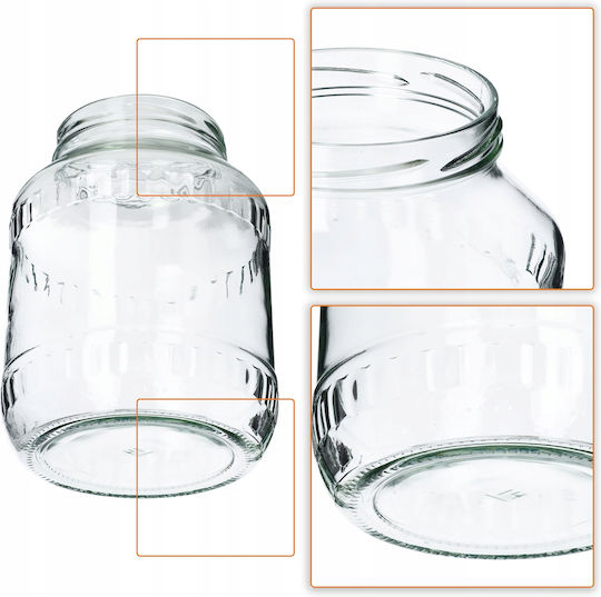 Kadax Set of 2 General Use Glass Red Jars with Lid 2500ml 2 Pieces
