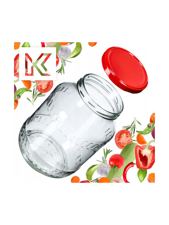 Kadax Set 8Stücke Lebensmittelgläser Allgemeine Verwendung mit Glasdeckel Rote 2500ml 8Stücke