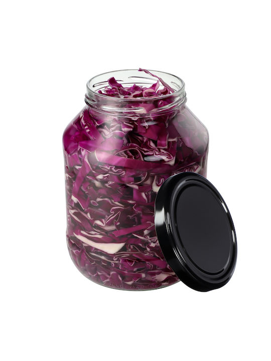 Kadax Vază Utilizare Generală Cu Capac Sticlă Neagră 2500ml