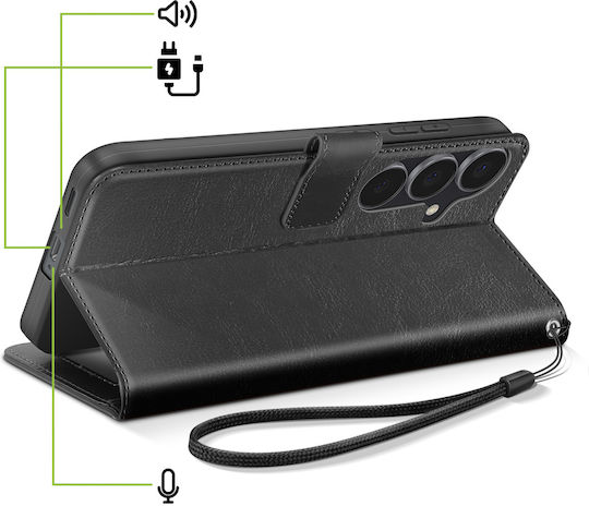 Mayaxess Brieftasche Hülle Galaxy S25 Mit Lanyard Stand Funktion Schwarz