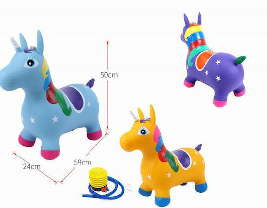MalPlay Hüpfer Einhorn Blaue 59cm