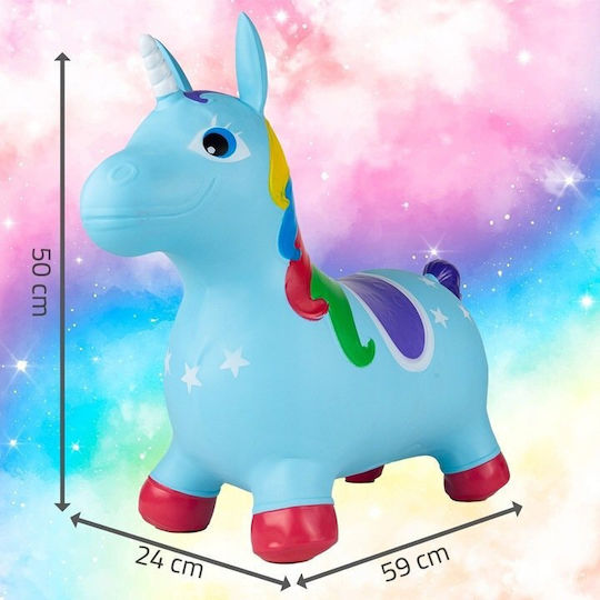 MalPlay Hüpfer Einhorn Blaue 59cm