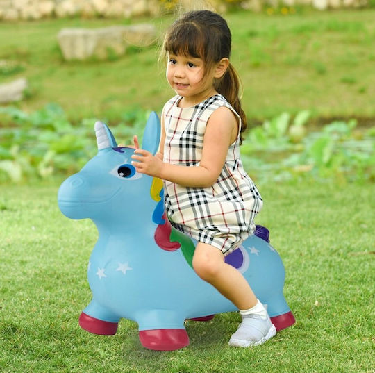 MalPlay Hüpfer Einhorn Blaue 59cm