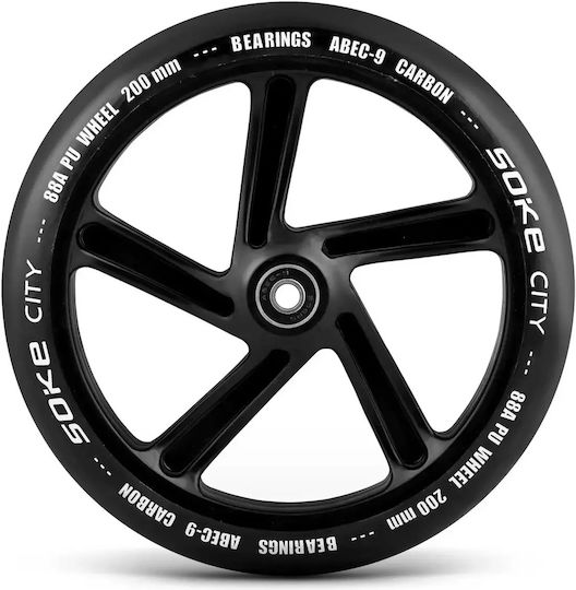 Roți City Scooter 200 Mm Negre 2 Bucăți
