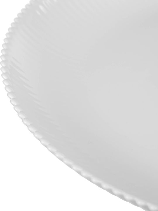 Kadax White Glass Dessert Plate 19cm 3 Pieces