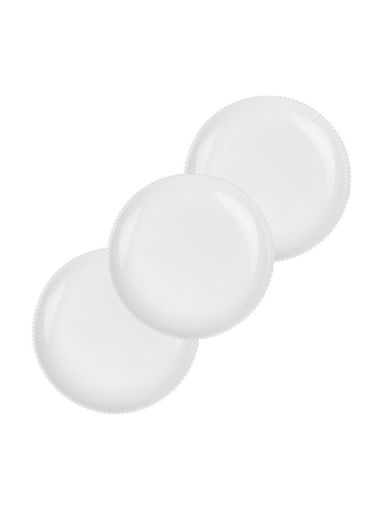 Kadax White Glass Dessert Plate 19cm 3 Pieces
