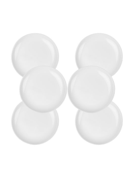 Kadax White Glass Dessert Plate 19cm 6 Pieces