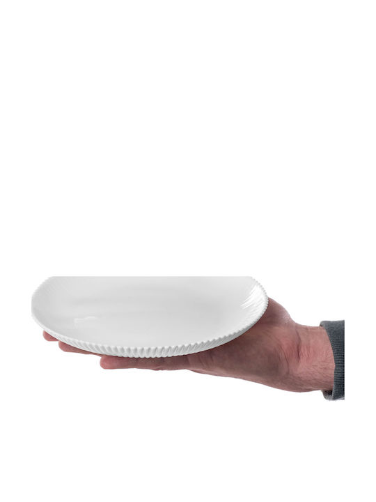 Kadax White Glass Dessert Plate 19cm 6 Pieces