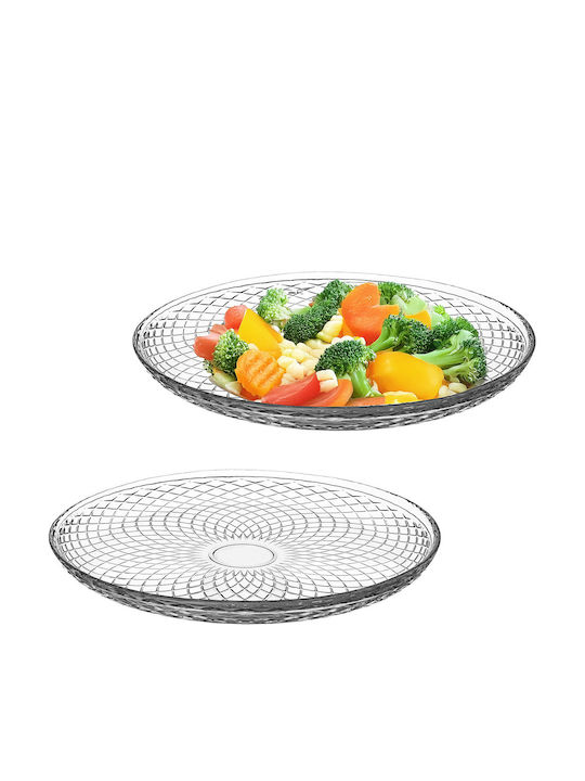 Kadax Servierplatte Untiefe Glas Transparent 30cm 2 Stück