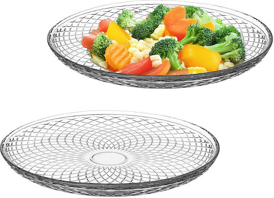 Kadax Shallow Transparent Glass Plate 30cm 2 Pieces