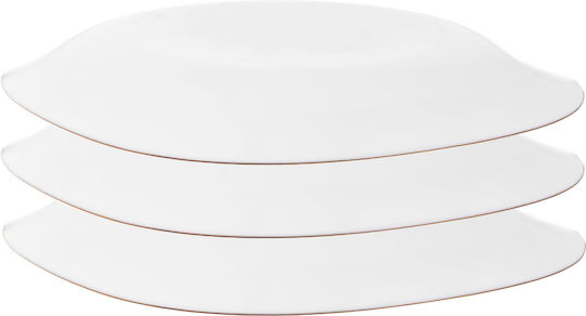 Kadax Πιάτο Γλυκού Τετράγωνο Γυάλινο Λευκό 21.5x20cm 3τμχ