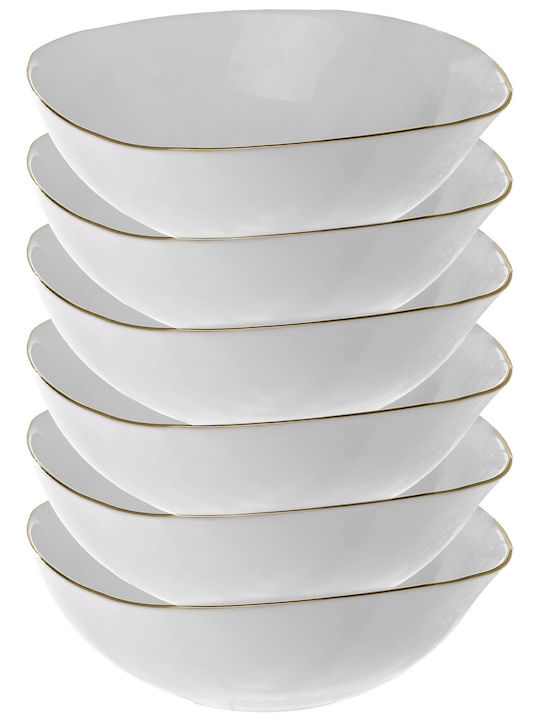 Kadax Bol Pentru Salată Din Sticlă Albă 15cm 6 Bucăți