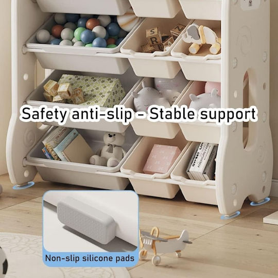 Sistem De Depozitare Jucării Din Plastic Alb 105x33x85cm