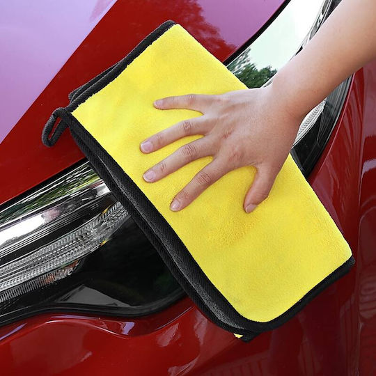 Lavetă Din Microfibră Pentru Lustruire De Curățenie Uscare Pentru Corpul Mașinii Galbenă 100x50cm