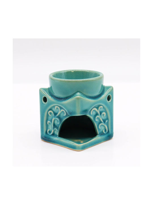 Oil Burner Square Buddha Soft Turqoise