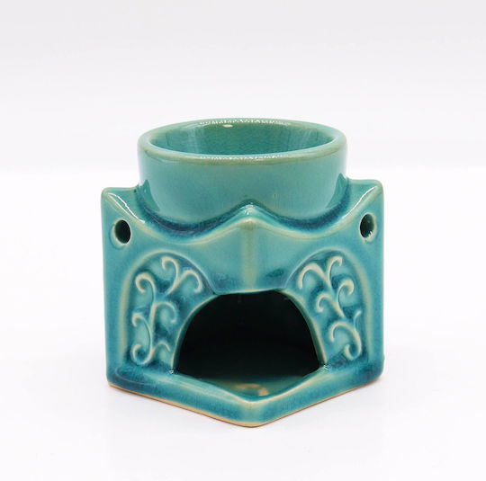 Oil Burner Square Buddha Soft Turqoise